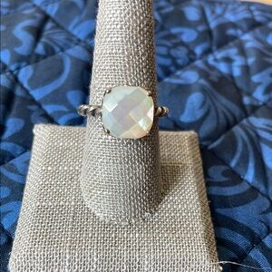 Elegant Silver and White Gemstone Ring